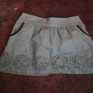 Gray Flower Skirt